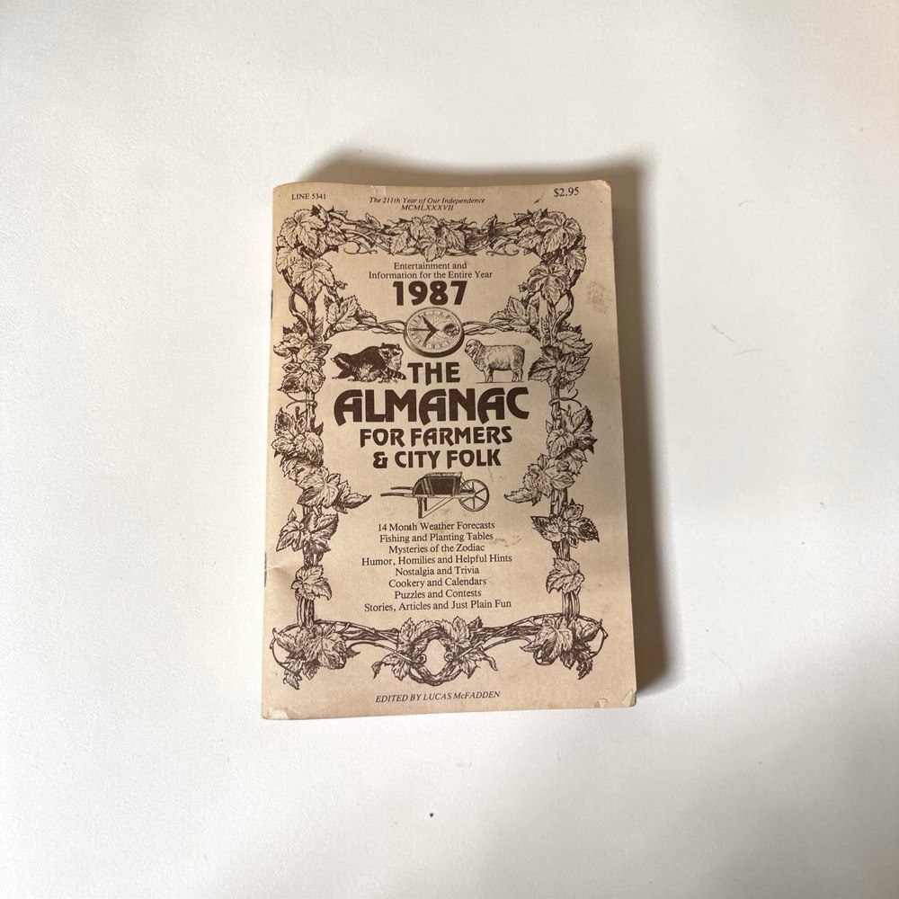 The Almanac Farmers & City Folk ‎ 1987 14 Month Weather Fishing Planting Zodiac